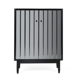 An Image of Loren Mirrored Small Sideboard Black