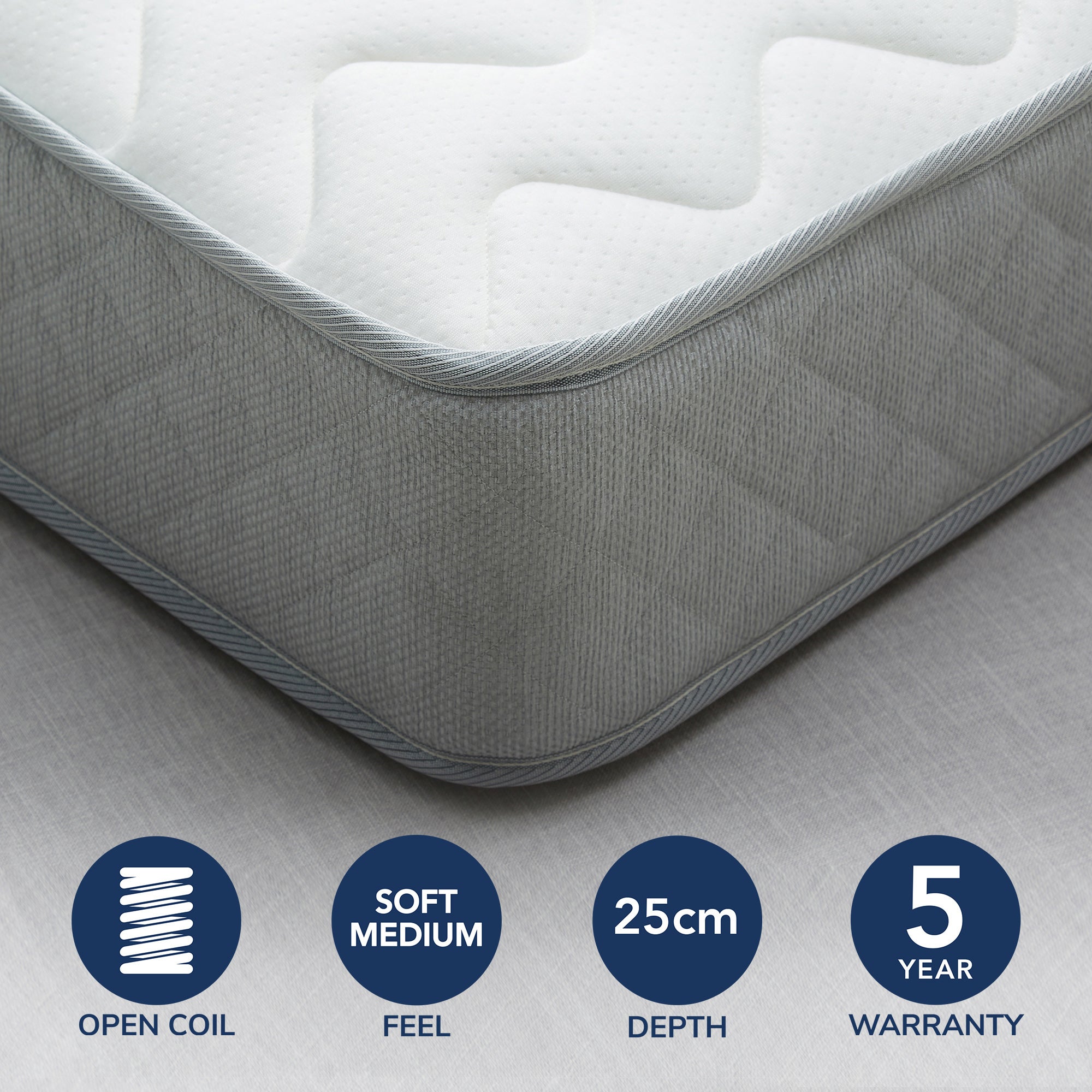 Fogarty Soft Medium Bamboo Anti Allergy Open Coil Mattress White