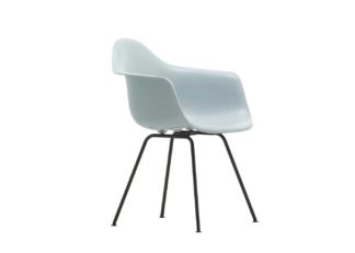 An Image of Vitra Eames DAX Armchair New Height Ice Grey Basic Dark Powder Coated Base