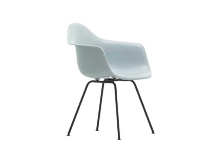 An Image of Vitra Eames DAX Armchair New Height Ice Grey Basic Dark Powder Coated Base