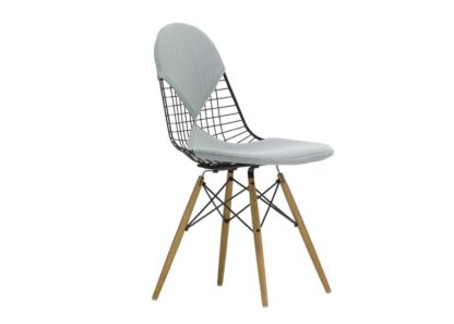 An Image of Vitra Eames DKW 2 Wire Chair Hopsak 81 Ice Blue Ivory Bikini