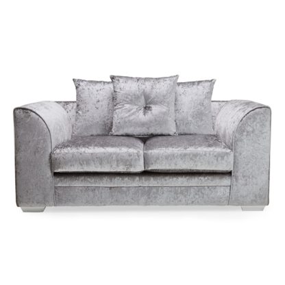 An Image of Blake Crushed Velvet 2 Seater Sofa Black