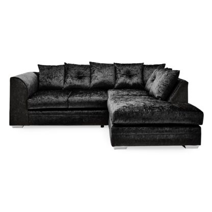 An Image of Blake Crushed Velvet Right Hand Corner Sofa Silver