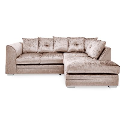 An Image of Blake Crushed Velvet Right Hand Corner Sofa Silver