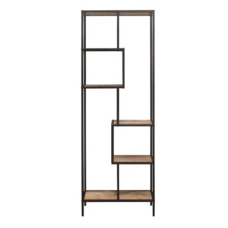 An Image of Urban Rustic Tall Shelving Unit Brown and Black