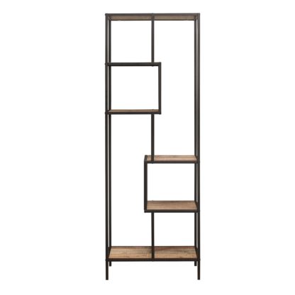 An Image of Urban Rustic Tall Shelving Unit Brown and Black