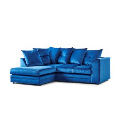 An Image of Blake Left Hand Grey Velvet Corner Sofa Grey