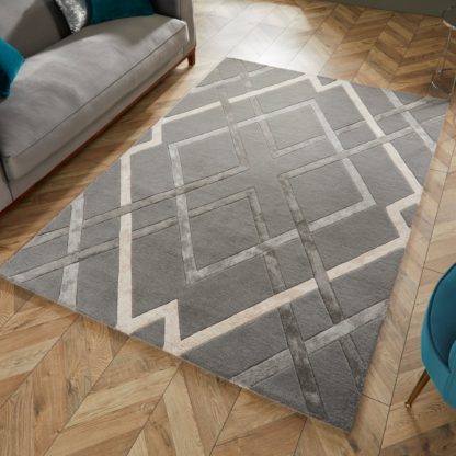 An Image of Trellis Rug Grey