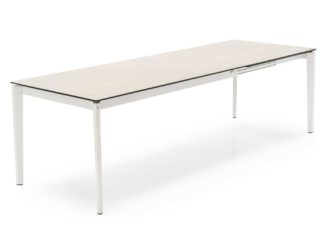 An Image of Heal's Rocca Ceramic Extending Dining Table Salt White Top Matt White Leg