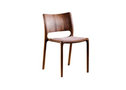 An Image of Artisan Latus Dining Chair Walnut Wooden Seat