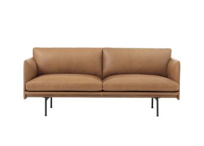 An Image of Muuto Outline 2 Seater Sofa Kvadrat Remix 163 Dark Grey