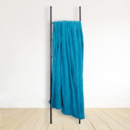 An Image of Soft Fleece 230cm x 255cm Throw Blue