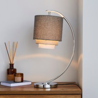 An Image of Eclipse 3 Tier Grey Table Lamp Grey