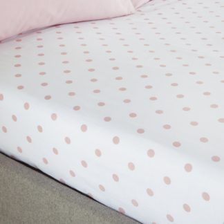 An Image of Catherine Lansfield Polka Dot Spot Fitted Sheet Silver