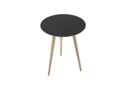 An Image of Gazzda Arp Side Table Dia 45cm Dark Olive Linoleum