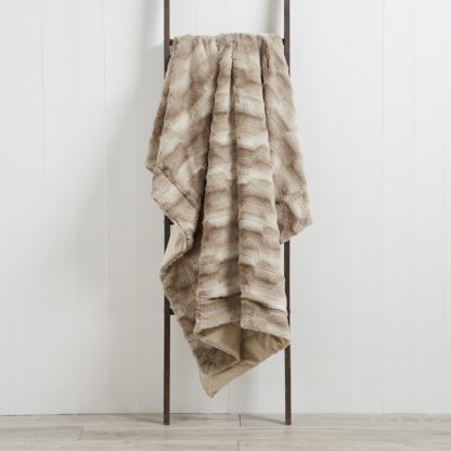 An Image of Plush Faux Fur 130cm x 180cm Throw Grey