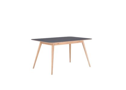 An Image of Gazzda Linn Dining Table Dark Olive Linoleum 160x90x75cm