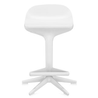 An Image of Kartell Spoon Bar Stool In White 56X56x56-76cm