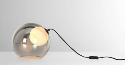 An Image of Masako LED Table Lamp, Smoked and Opal Glass