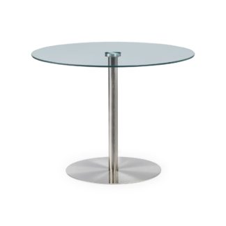 An Image of Milan Round Glass Table Silver