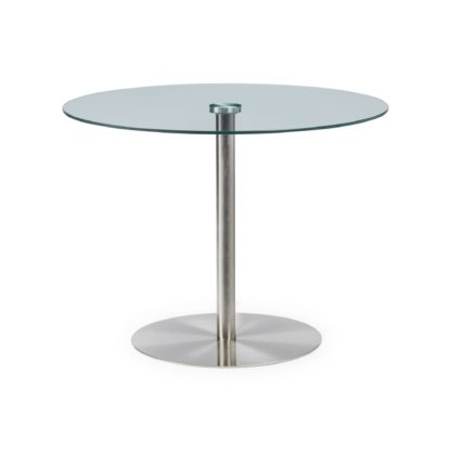 An Image of Milan Round Glass Table Silver
