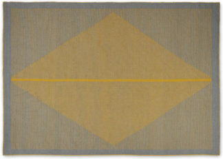 An Image of Camden Diamond Rug, Medium 140 x 200cm, Grey and Mustard Yellow