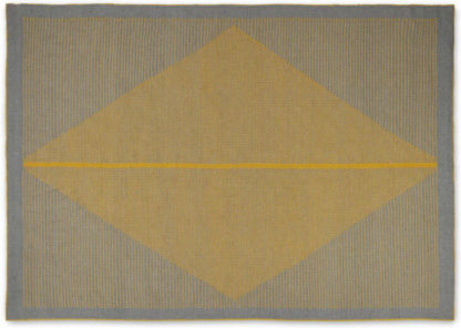 An Image of Camden Diamond Rug, Medium 140 x 200cm, Grey and Mustard Yellow
