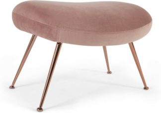 An Image of Moby Footstool, Vintage Pink Velvet