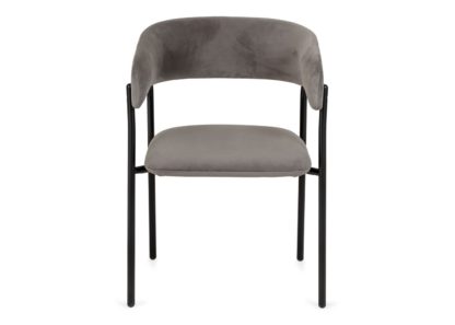 An Image of Heal's Neo Velvet Chair Indigo Blue Black Leg