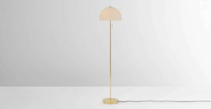 An Image of Collet Dome Floor Lamp, Brass & Opal Glass