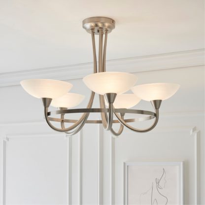 An Image of Endon Cagney 5 Light Semi Flush Ceiling Fitting Chrome Chrome