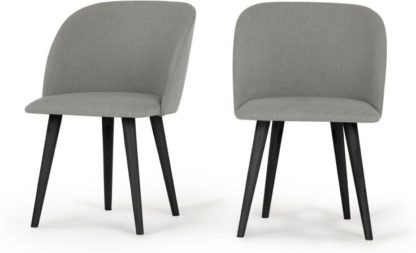 An Image of Set of 2 Stig Dining Chairs, Manhattan Grey and Black