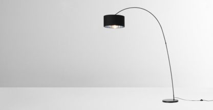 An Image of Sweep Arc Overreach Floor Lamp, Matt Black with Chrome