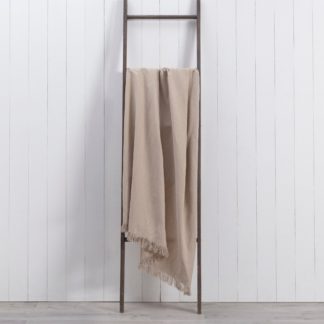 An Image of Linen Mix Throw Brown