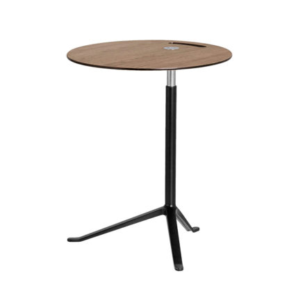 An Image of Fritz Hansen Little Friend Side Table Adjustable Height Black Top Black Base