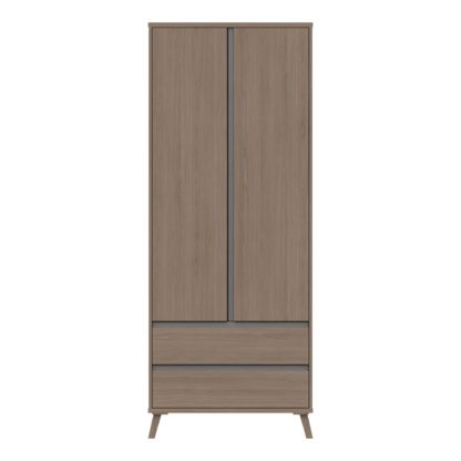 An Image of Jenson 2 Door Combi Wardrobe Light Oak