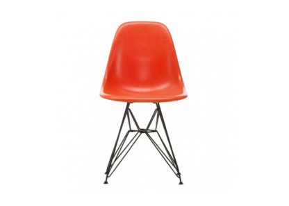 An Image of Vitra Eames Fibreglass Chair DSR Eames Sea Foam Green 30 Basic Dark Powder
