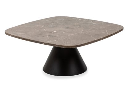 An Image of Heal's Cezanne Square Coffee Table Black Marble Brass Frame