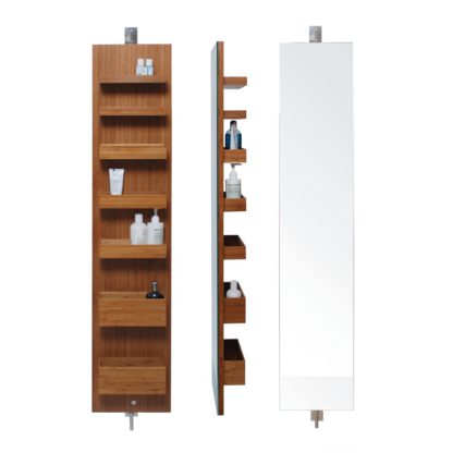 An Image of Wireworks Revolving Wall Storage Cabinet Bamboo