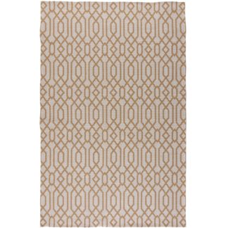 An Image of Trellis Flatweave Rug Yellow and White