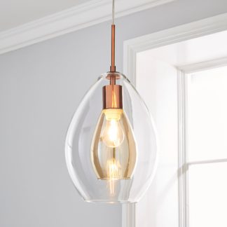 An Image of Eden Pendant Ceiling Fitting Copper Clear