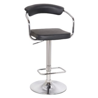 An Image of Houston Bar Stool Black PU Leather Black