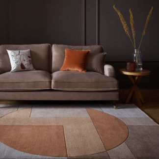 An Image of Kin Geometric Wool Rug Pink and Brown