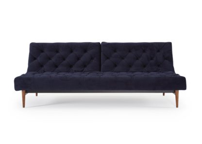 18eda4fd8ea695e26235c4a43d457e3c7628136ec4330500354e4cc1334cd0a8.jpg An Image of Heal's 40 Winks Sofa Bed In Antique Faux Leather Brown Dark Turned Feet