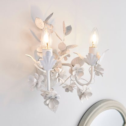 An Image of Chateau 2 Light Candelabra White Wall Light White