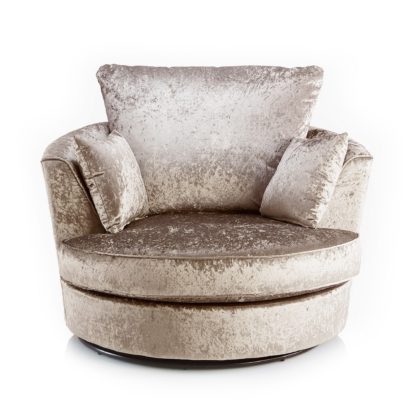 An Image of Blake Crushed Velvet Swivel Chair Black