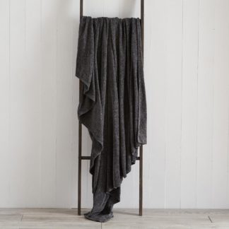 An Image of Chenille Charcoal Throw Charcoal Grey