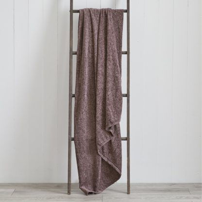 An Image of Chenille Mauve Throw Mauve