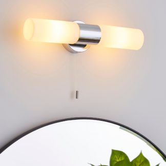 An Image of Porto Bathroom 2 Light Wall Light Chrome Chrome
