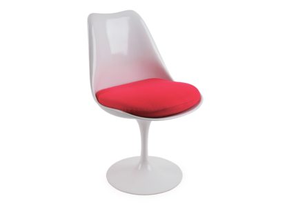 An Image of Knoll Tulip Armless Chair Swivel Base Red